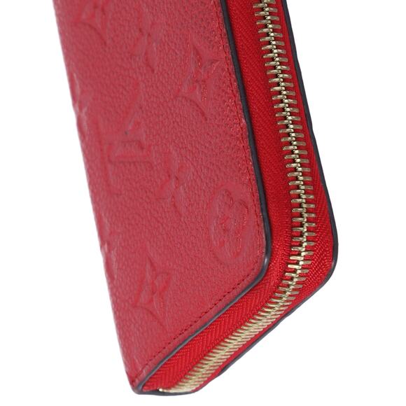 Louis Vuitton Clemence Zippy Wallet Empreinte Monogram Cerise Red Leather - Picture 8 of 9
